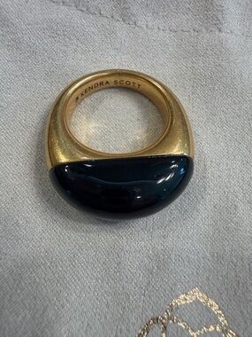 Kendra Scott Cocktail Ring - Chocolate Obsidian and Antique Gold